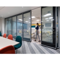 Mur de séparation flexible de bureau d'espace insonorisé mur temporaire fonctionnel empilé cloison de séparation en verre mobile
