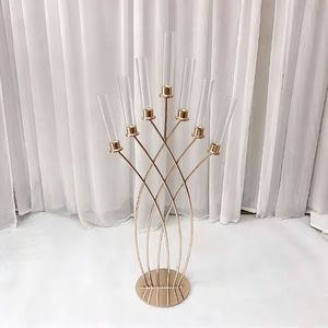 Golden Silver Candlestick for <b>Weddings</b> Table Centerpieces Decoration <b>Candle</b> Holder Iron Candelabras Candlestick - Product Image 2