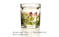RTS Weihnachts duft kerze Transparente klare Gel-Soja-Wachs kerzen mit getrockneter Blumen dekoration Kerzen hand geschenkset