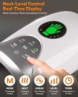 Masseur de main sans fil pour acupuncture, pétrissage, étirement, paume, doigts, poignet, 6 modes, 6 intensités, avec compression thermique