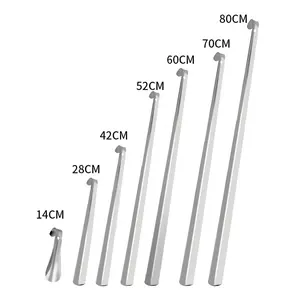 Corne de chaussure en métal de différentes tailles, vente en gros, Logo personnalisé, corne de chaussure longue en acier inoxydable