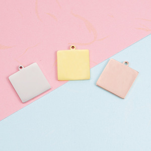 Fabricante de acero inoxidable etiqueta cuadrada personalizada grabado ID Etiqueta de <span class=keywords><strong>perro</strong></span> en blanco para llavero etiqueta encanto pendientes COLLAR <span class=keywords><strong>COLGANTE</strong></span> - Product Image 6