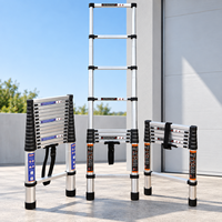 Échelle télescopique RV, échelle extensible en aluminium portable avec design pliable compact pour le toit des camping-cars et l'utilisation en extérieur
