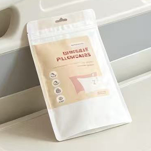 Custom Printed Matte Finish Stand Up <b>Pouch</b> With Hang Hole For Disposable Pillowcases Packaging - Product Image 2