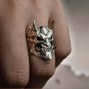 Anneau de crâne de colère d'horreur pour hommes Vintage gothique Punk Biker squelette anneau Halloween fête <span class=keywords><strong>bijoux</strong></span> et cadeaux de mariage en alliage - Product Image 3