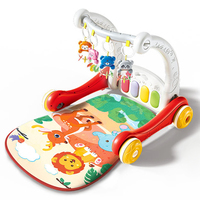 Vente en gros de tapis de gymnastique 2 en 1 pour bébé avec pédale ensemble de piano musique légère marchette à pousser pour bébé meilleur cadeau pour bébé jouet pour tout-petits