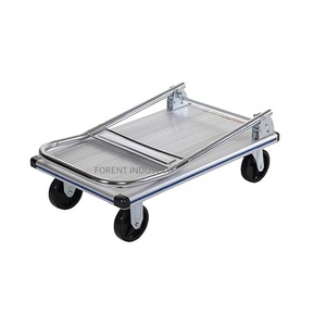 Einarmiger Aluminium-Klappwagen mit 180 kg Tragkraft, 350 kg Kapazität, 4 Zoll Nicht-Markierende Polyurethan-Rollen, Handwagen - Product Image 1
