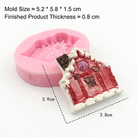 Moule en silicone Maison de Neige de Noël pour Fondant, Chocolat, Pâte à Sucre, Gumpaste - Outil de Décoration DIY pour Pâtisserie et Artisanat