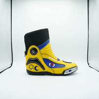 Bottes de moto unisexes de haute qualité, mi-mollet, en cuir véritable, fermeture éclair, légères, respirantes, antidérapantes