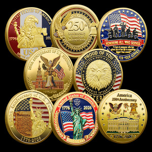 Custom Amerikaanse 250ste Verjaardag Herdenkingsuitdaging Munt Kleur Gedrukt Email Medaillon Met 3d Reliëf Nieuwjaarscadeau - Product Image 1