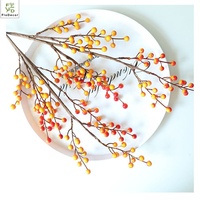 Penjualan Laris 72CM Ranting Holly Berry Buatan 9 Cabang dengan Buah Berry Merah dari Busa untuk Dekorasi Natal.