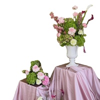Fleurs artificielles décoratives personnalisables blanches, vertes et roses pour mariages, centres de table de mariage, décorations de fête