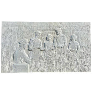 Sculpture murale en marbre blanc sculptée à la main, représentant une scène agricole, ornement décoratif extérieur, mur photo - Product Image 5