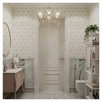 Porte intérieure moderne en panneau MDF blanc apprêté, facile à installer, pré-montée, insonorisée, ignifugée, en bois massif, à battant français, à surface plane