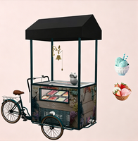 Chariot à glaces portable, économique, en bois, pour la vente de glaces