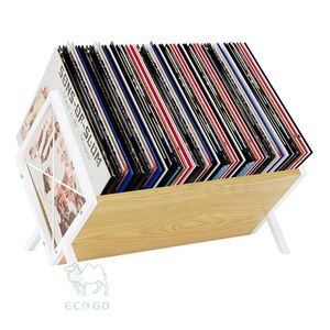 Estantería de Bambú Independiente de Estilo Clásico y Diseño Multifuncional para Almacenamiento de Música en la Sala de Estar - Product Image 1