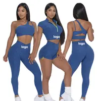 TikTok 2022 New Custom Women Gym Active Wear abbigliamento da allenamento ad alta elasticità reggiseno sportivo e Hip Lift pantaloni da Yoga Set da 4 pezzi