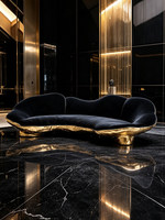 Canapé en tissu italien à coque incurvée, canapé inclinable de luxe pour villa, canapé design artistique et élégant, mobilier de maison pour salons haut de gamme