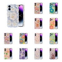 Coque de téléphone pour iPhone 17, style rétro, motif floral laser brillant, bord ondulé mignon, élégante, durable, en TPU, antichoc