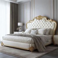 Ensemble de chambre à coucher moderne de luxe avec lits doubles, meubles en bois écologiques personnalisés pour la maison, l'appartement, l'hôtel et la villa