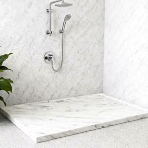 Plateau de douche rectangulaire moderne en marbre personnalisable OEM, en acrylique, étanche, en SMC, modèle pierre naturelle BST-008A-CARA pour salle de bain - Product Image 1