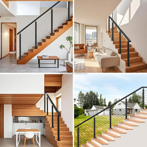 Reilbu J Đen Hiện Đại Nhôm Không Gỉ Ban Công Lan Can Lan Can Ngoài Trời Hàng Rào Bài Sàn Lan Can Cáp Lan Can - Product Image 4