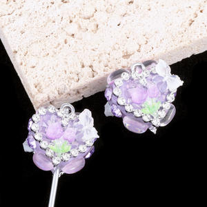 Diamante mariposa color tulipán amor diamante bola agujero recto cuentas DIY teléfono móvil llavero collar Accesorios - Product Image 5