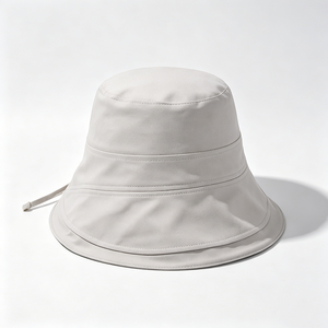 Chapeau de soleil à large bord gris clair pour femmes, UPF 50+, séchage rapide, chapeau seau réglable avec nœud papillon - Product Image 3
