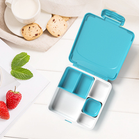 Boîte à lunch bento carrée en plastique de qualité alimentaire, multi-niveaux, étanche, micro-ondable, portable et hermétique pour enfants, étudiants et usage au bureau