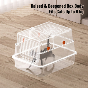 Bac à litière pour chat fermé avec plateforme d'entrée à fentes et protection anti-fuite en forme de U pour garder les granulés et l'urine à l'intérieur - Product Image 2