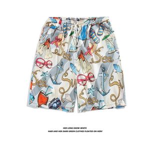 Pantalones de Playa Hawaianos para Hombre, Estampado Floral, con Cordón, Estilo Hong Kong, Holgados, Casuales, Estilo Coreano, para Parejas - Product Image 4