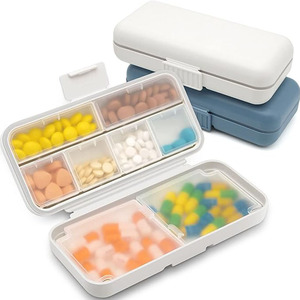Pill Container Large Capacity Moisture Proof Pill Box 8 Compartments Pill Holder Organizer Cases for Pocket Purse
