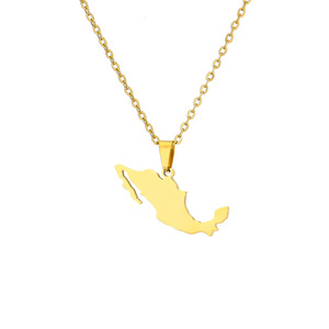Moda in acciaio inox messico mappa collane pendenti per uomini e donne 2025 coppie geometriche <span class=keywords><strong>stile</strong></span> <span class=keywords><strong>etnico</strong></span> collane - Product Image 4