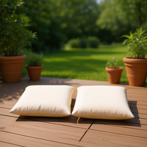 Coussin d'extérieur D0100X38VST Crème 100% Polyester Carré Moyen pour Palettes Tissu Tressé Toutes Saisons - Product Image 2