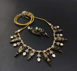 Venta caliente joyería tradicional mayorista indio Kundan tachonado diseño ovalado collar conjunto Stud pendientes para mujeres y niñas - Product Image 5