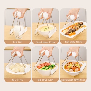 Pince de cuisine en acier inoxydable pour assiettes et bols, support de maintien pour plaques chauffantes - Product Image 4