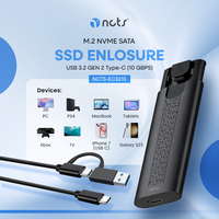 M.2 NVMe SATA SSD Gehäuse USB-C 3.2 10Gbps Externes Festplattengehäuse Adapter Unterstützt 2230/2242/2260/2280 Laptop PC Aluminium