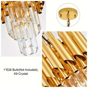 Lámpara colgante de hierro de estilo americano, sencilla, de lujo ligero y decorada con cristales, para comercio exterior, con un estilo industrial. - Product Image 3