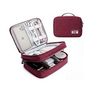 Customized Double Layer Electronic Organizer <b>Bag</b> Waterproof Digital <b>Cable</b> <b>Bag</b> Storage Solution - Product Image 1