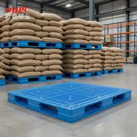Palette en plastique à double face empilable pour entrepôt, palette en plastique HDPE robuste pour usage industriel
