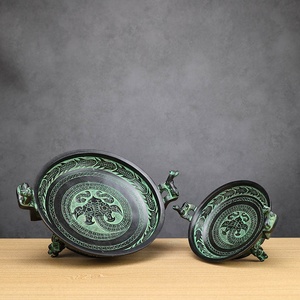 Jingciren Boutique - Platos Decorativos de Bronce Antiguo con Diseño de Peces, Platos de Pared con Patrón de Peces, Artesanía para Sala de Estar, Decoración Cultural para Escritorio - Product Image 4