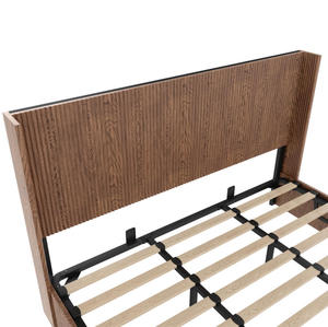 Cadre de lit king-size en bois de chêne massif, artisanal et moderne, avec fonction réglable, style luxueux et confortable pour chambre à coucher - Product Image 5