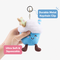 Peluche super douce 100% polyester, poupée en forme de tasse à glace brodée, jouet anti-stress