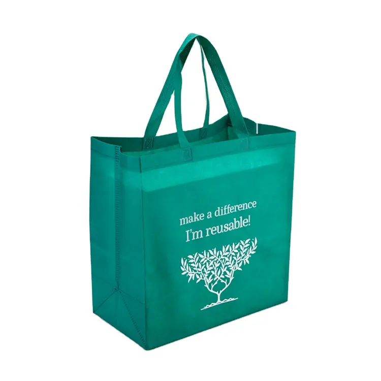 Fábrica OEM personalizado supermercado de alta qualidade ambientalmente amigável reciclável não tecido bolsas supermercado sacos de plástico