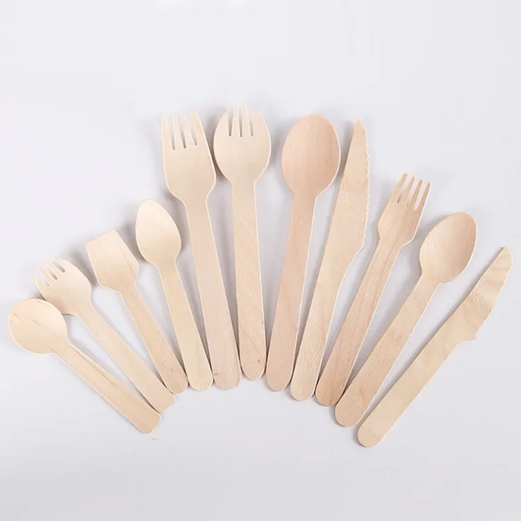 100 Wooden Birchwood Cutlery Knives Forks Or Spoons Party BBQ Disposable