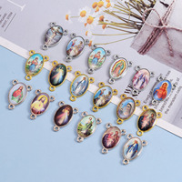 15.5x22.7mm Style Religieux Triangle Vierge Marie Médaille Chapelet Principalement en Alliage Mode Pendentifs Charmes pour Enfants