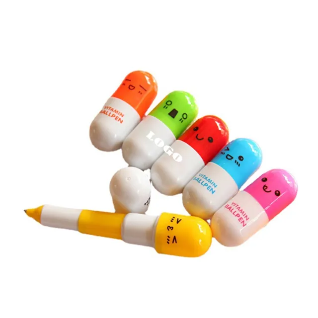 Реклама для больницы, складная рекламная мини-капсула, ручка для таблеток, рекламная складная пластиковая шариковая ручка