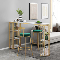 Bar en marbre simple et moderne de haute qualité et tables de bar élégantes en fer pour la maison