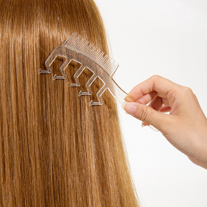 Portable Z Shape Hair <b>Parting</b> <b>Comb</b> Large Size For Styling Bangs Roots And Crown Volumizing Travel Use Plastic Material - Product Image 2