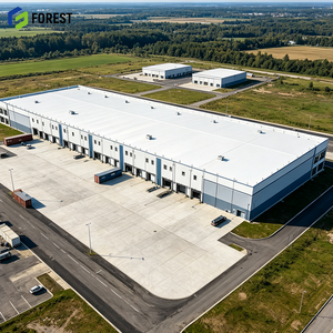 Grande structure préfabriquée à portée libre pour usine, entrepôt commercial à voûte haute en acier préfabriqué - Product Image 1